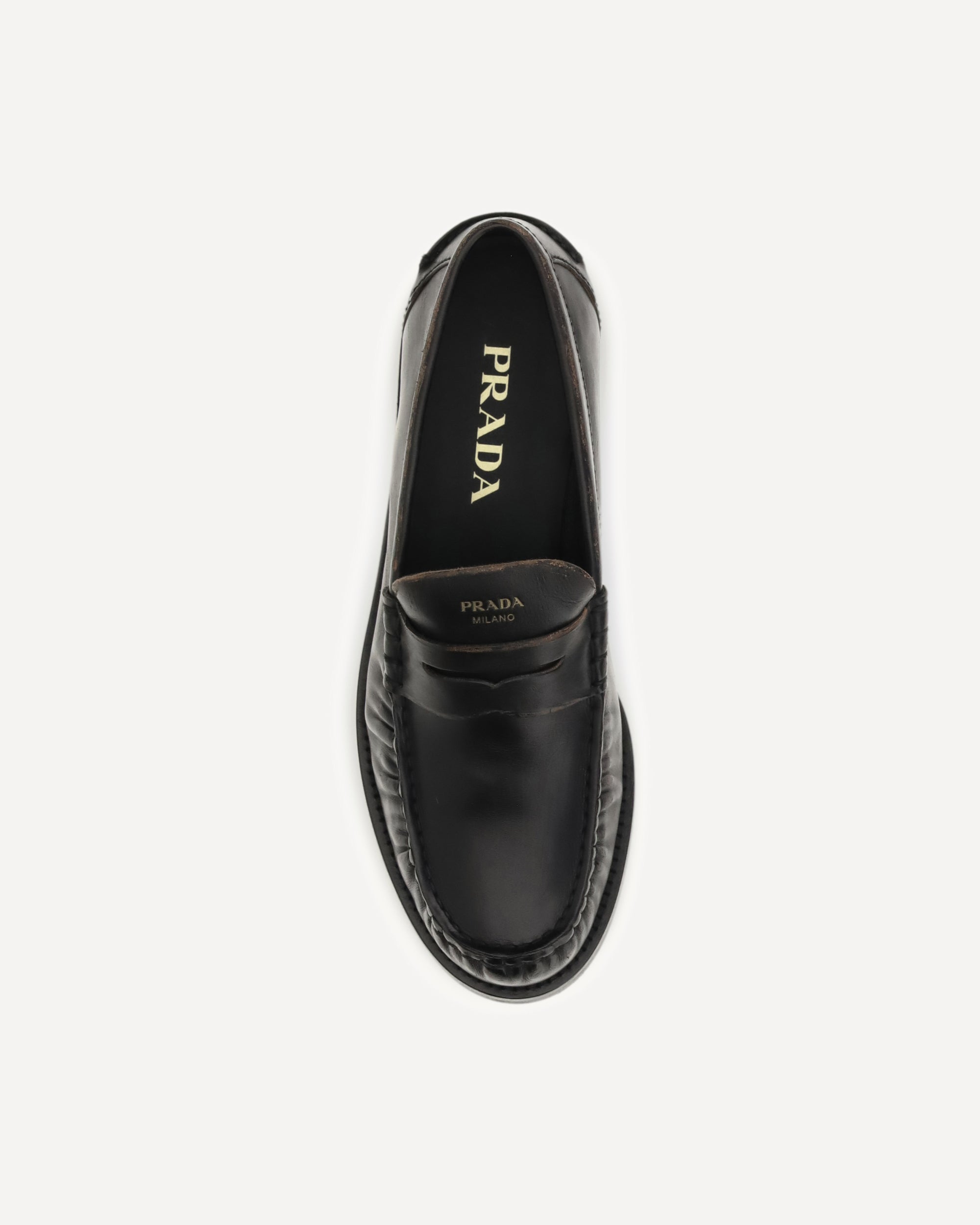 靴 PRADA Square Toe Leather Loafers Black PRADA Leather Loafers BLACK | Base Blu