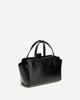 Borsa a Mano Flap S in pelle - NERO | Base Blu