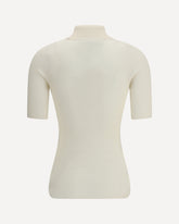 Top in maglia a coste - CREMA  | Base Blu