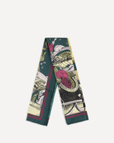 Silk Scarf with Etched Knight - GREEN | Base Blu