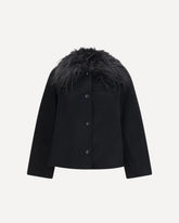Rafe Jacket with faux-fur collar - BLACK | Base Blu