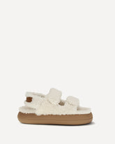 The Fur-lined Sandals - WHITE | Base Blu