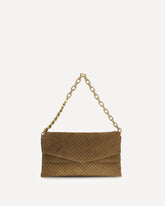 Borsa a spalla grande in pelle scamosciata - BEIGE | Base Blu