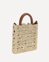 Borsa a Mano in rafia con dischi del 1969 - BEIGE | Base Blu