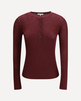 Hanley ribbed long-sleeve T-shirt - BORDEAUX | Base Blu
