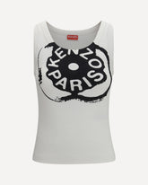 “Boke Flower 2.0” ribbed tank Top - WHITE | Base Blu