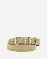 Rockstud suede Belt - BEIGE | Base Blu