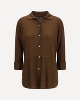 Waist drawstring Shirt - BROWN | Base Blu