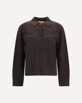 Cropped Western cashmere Shirt - BROWN | Base Blu