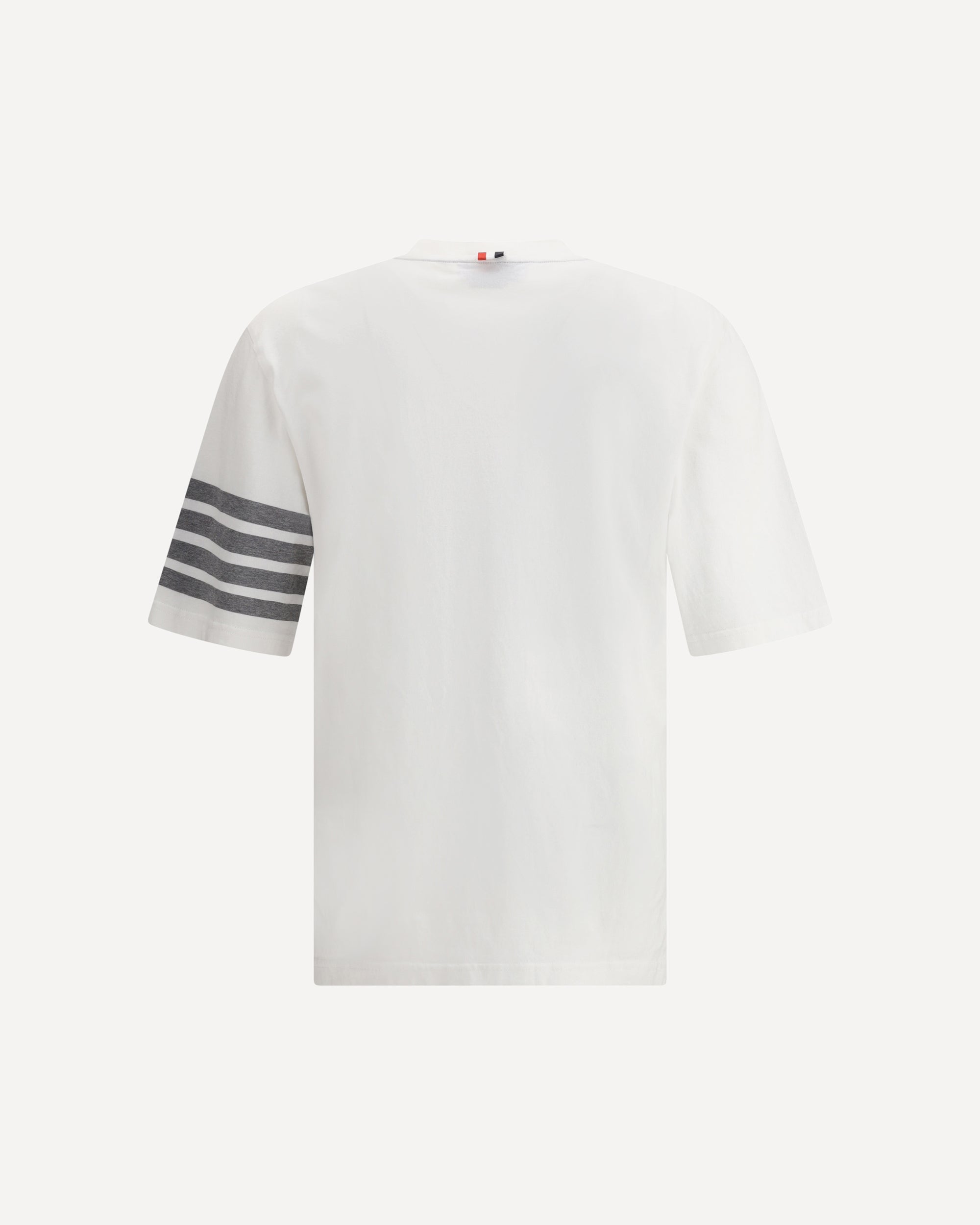 THOM BROWNE Striped T-Shirt WHITE | Base Blu THOM BROWNE Striped T-Shirt WHITE | Base Blu