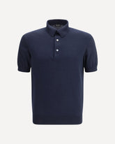 Cotton Polo with classic collar - BLUE | Base Blu