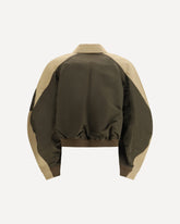 Cotton and nylon Bomber Jacke - GREEN | Base Blu