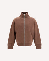 Core wool zip-Up Sweater - BROWN | Base Blu
