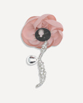 Orecchino singolo Crystal Rose Drop - ROSA | Base Blu