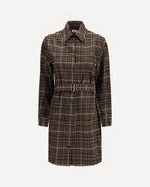 Check cotton shirt Dress - BROWN | Base Blu