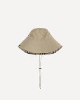 Check brim gabardine Bucket Hat - BEIGE | Base Blu