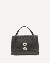 Postina Tramè leather Top Handle Bag - BLACK | Base Blu