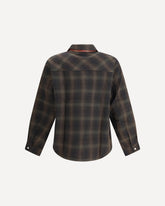 Camicia Bonded Reversible a quadri  - MARRONE | Base Blu