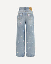 Poodle-print baggy Jeans - LIGHT BLUE | Base Blu
