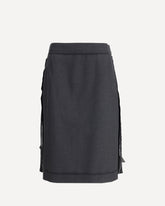 Wool Midi Skirt - BLACK | Base Blu