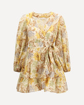 Abito mini a portafoglio Daylight  - GIALLO | Base Blu