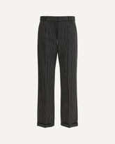 Striped wool and cotton Pant - BLACK | Base Blu