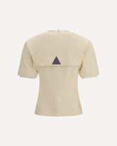 T-shirt in cotone con applicazione - CREMA  | Base Blu