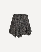 Floral Ruffled Shorts in viscose - BLACK | Base Blu