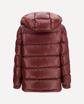 Maire short Hooded Down Jacket - BORDEAUX | Base Blu