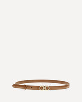 Gancini leather Belt - BEIGE | Base Blu