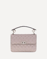Medium Rockstud Spike Shoulder Bag - PINK | Base Blu