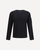 Cotton sea island ribs crewneck lens Sweater - BLACK | Base Blu
