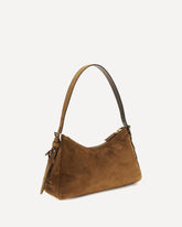 Aimée suede Shoulder Bag - BROWN | Base Blu