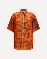 Monkey Dance silk Shirt - ORANGE | Base Blu