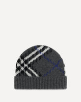 Checked cashmere-blend Beanie - GREY | Base Blu