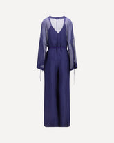 Viscose and silk gauze Jumpsuit - BLUE | Base Blu