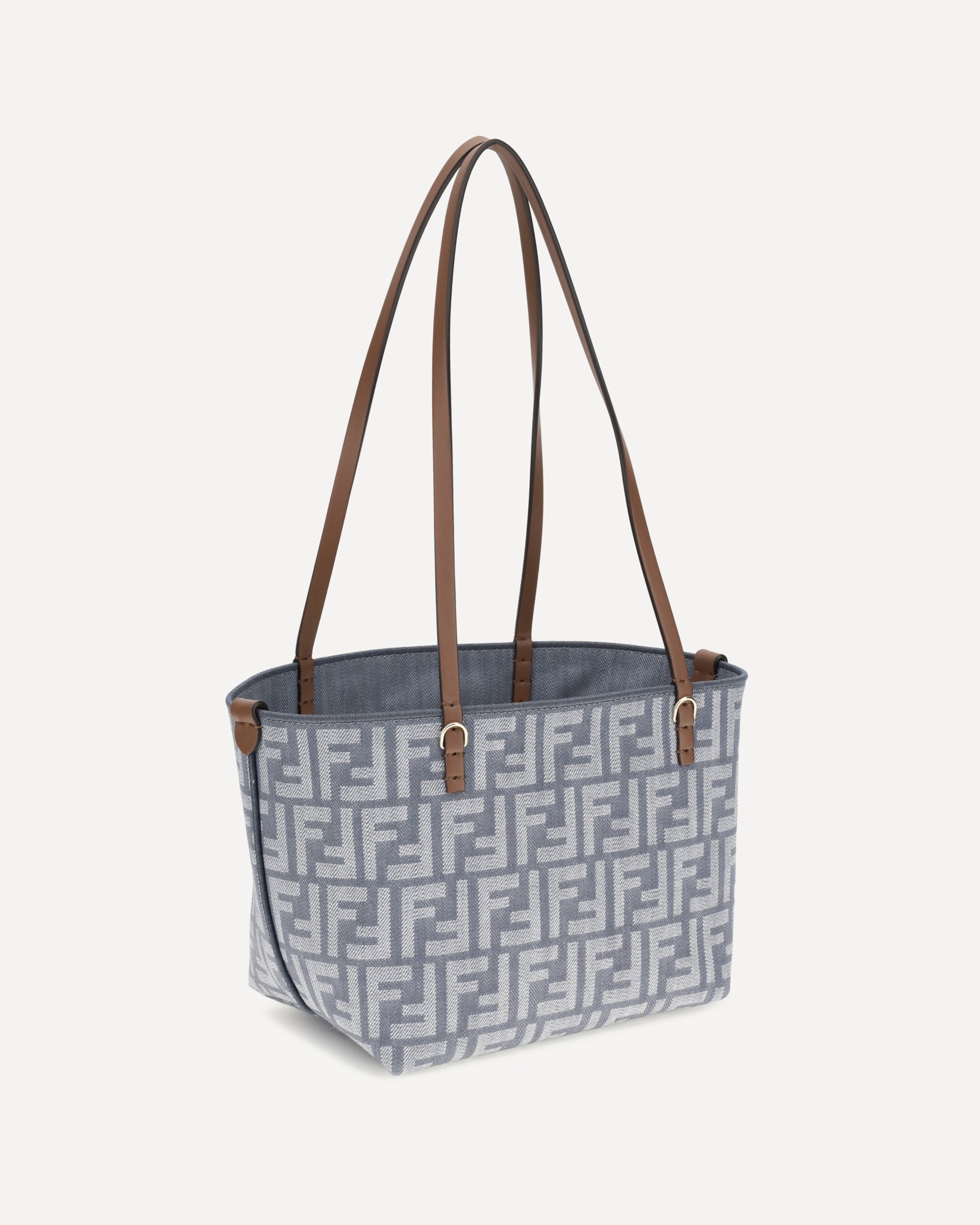 トートバッグ FENDI EMBROIDERED DENIM SMALL ROLL REVERSIBLE SHOPPING BAG FENDI Small Roll Reversible Tote Bag BLUE | Base Blu