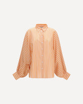 Antonia Voile striped shirt - ORANGE | Base Blu