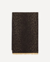 Sciarpa in lana leopardata con Monogram - MARRONE | Base Blu