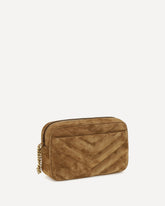 Camera LouLou matelassé suede Shoulder Bag - BROWN | Base Blu