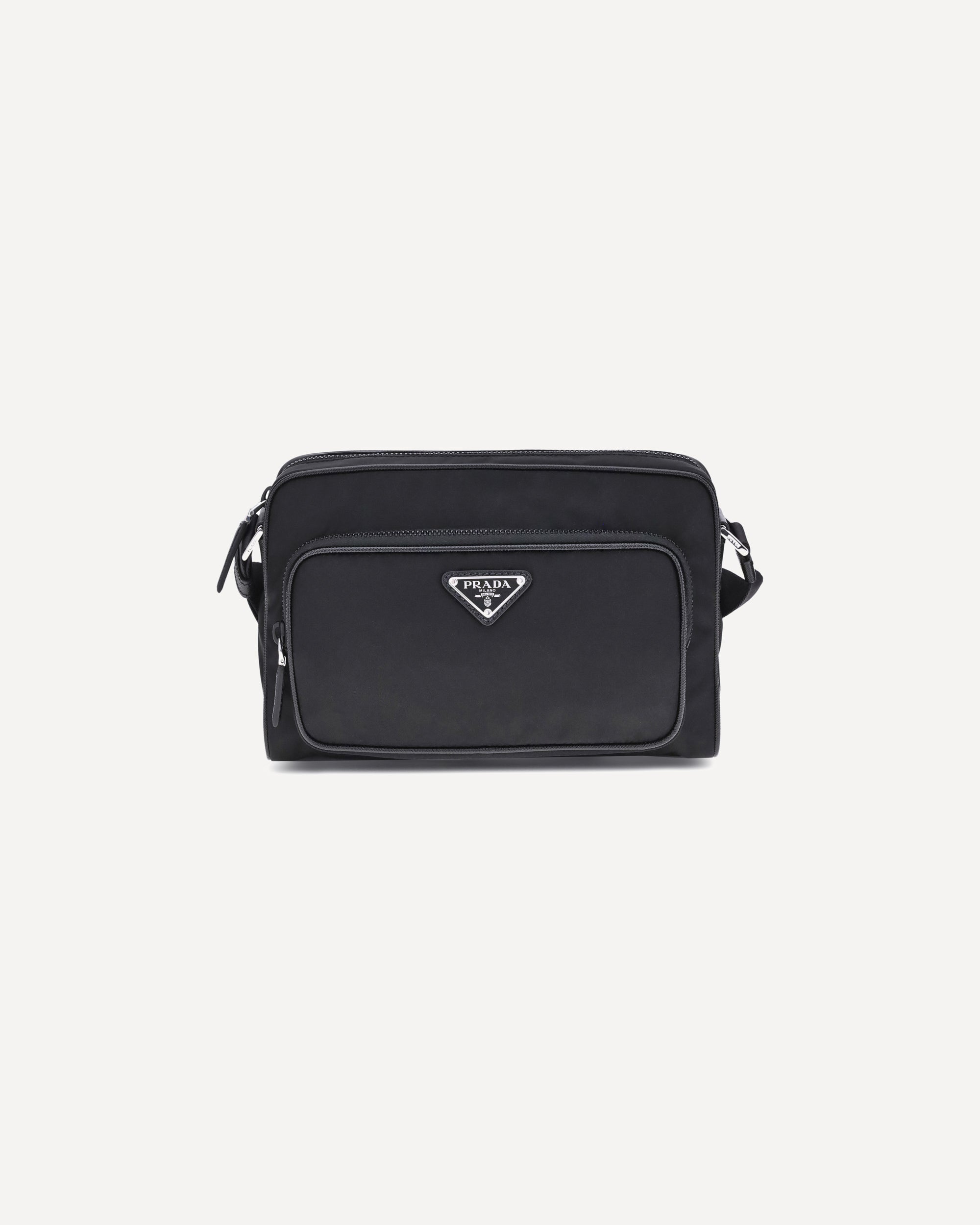 ★PRADA★ Re-Nylon and Saffiano Shoulder Bag Black 2VH1722DM PRADA Re-Nylon and Saffiano Shoulder Bag BLACK | Base Blu