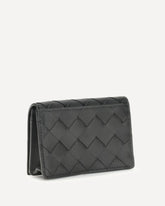 Porta Carte Intrecciato - NERO | Base Blu