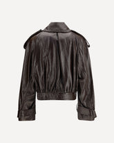 Trench corto ibrido in cotone effetto vernice - MARRONE | Base Blu