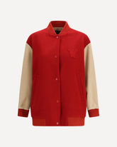 Oversized Bomber in double wool - RED | Base Blu