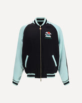 Two-tone satin bomber Jacket - BLACK | Base Blu