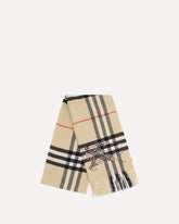 Sciarpa ampia in cashmere Check con EKD a punto croce - BEIGE | Base Blu