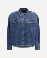 Denim Shirt with Jewel Details - BLUE | Base Blu