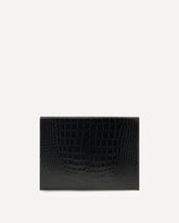 Crocodile print leather Pouch - BLACK | Base Blu