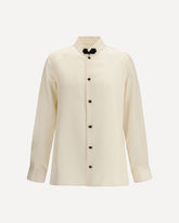 Silk Shantung Shirt with Frog Closure - CREAM | Base Blu