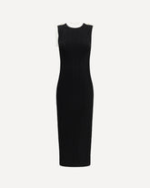 Sleeveless torsade knit long Dress - BLACK | Base Blu